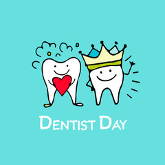 Dentist day, tooths sketch for your design