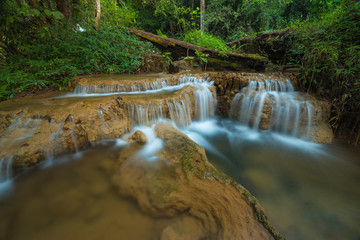 The stream flows from Tharn Sawan waterfall or Bor Beer waterfall is located in Doi Phu Narng national park, Chiang Muan district of Payao province, Thailand. 
