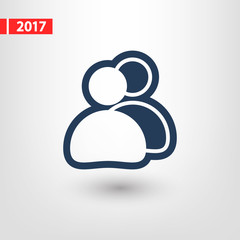 people icon, vector illustration. Flat design style