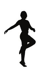 Fototapeta na wymiar silhouette of woman exercising