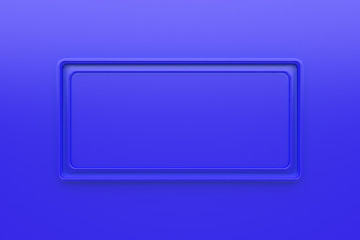 Rectangular glossy colored plate with corners from tubes