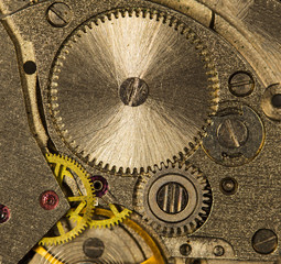 clockwork old mechanical USSR watch, high resolution and detail