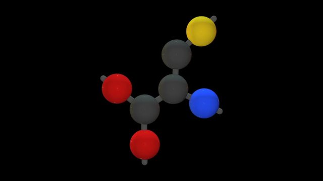 L-cysteine - Amino Acids 3D Animation - Loop