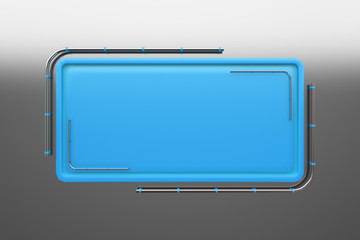 Rectangular colored plate with corners from tubes