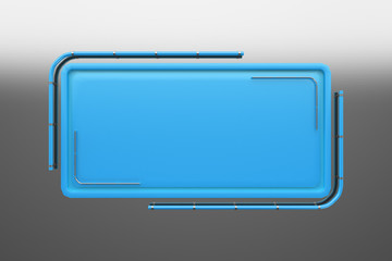 Rectangular colored plate with corners from tubes