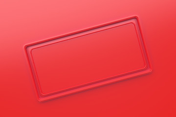 Rectangular glossy colored plate with corners from tubes