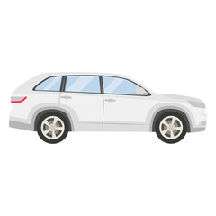 Car vector template on white background. Hatchback isolated. flat style, business design, white hatchback crossover car