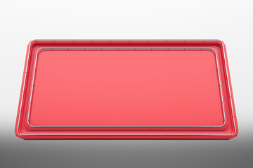 Rectangular colored plate with corners from tubes