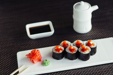 rolls with salmon, Japanese cuisine