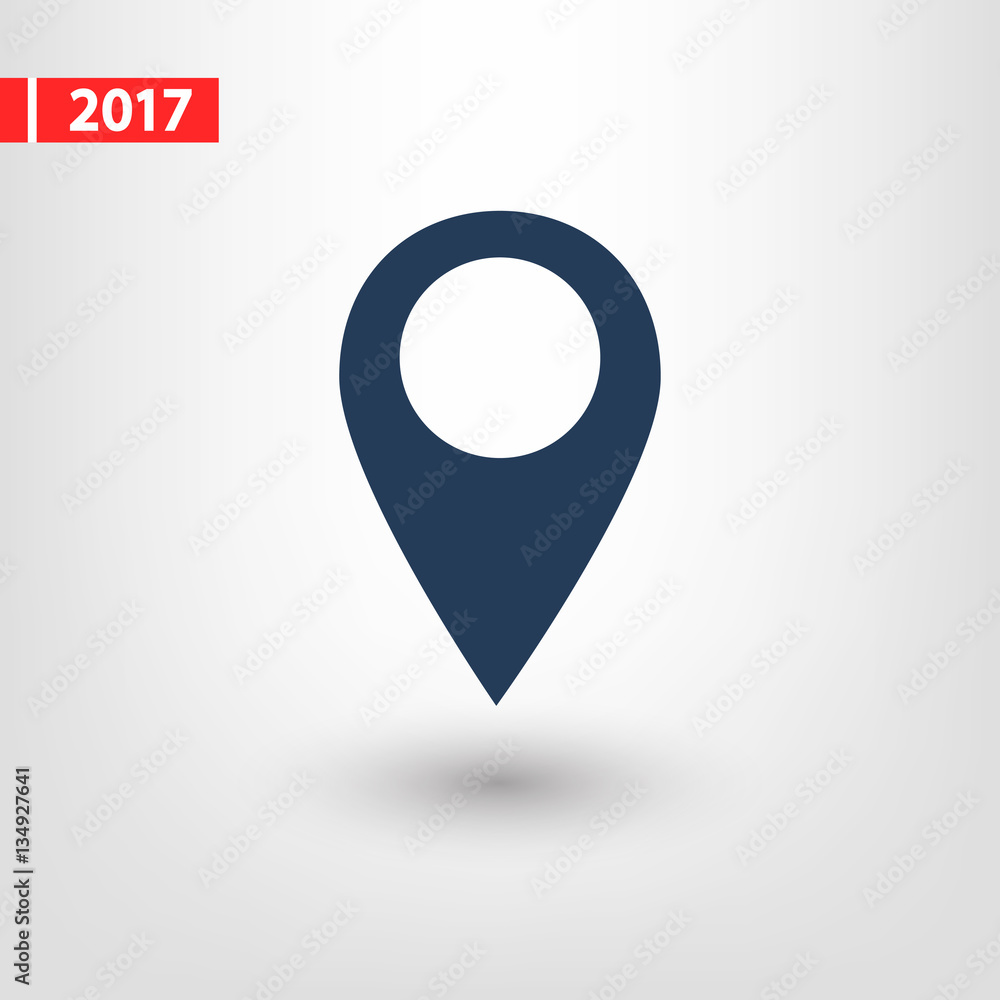 Poster map pointer flat icon, vector illustration. flat design style