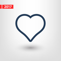Heart Icon, vector illustration. Flat design style