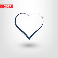 Heart Icon, vector illustration. Flat design style