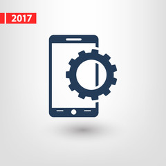 setting parameters, mobile smartphone icon, vector illustration. Flat design style