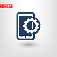 setting parameters, mobile smartphone icon, vector illustration. Flat design style