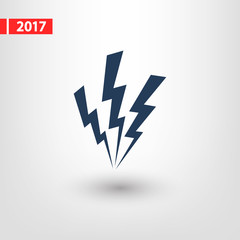 lightning icon, vector illustration. Flat design style