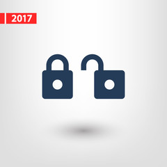 lock icon, vector illustration. Flat design style