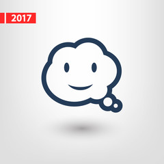 smile talking bubble  icon, vector illustration. Flat design style
