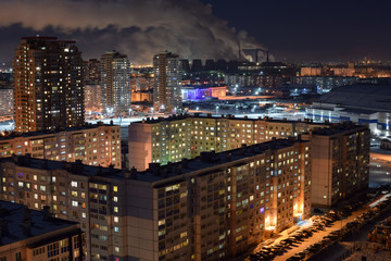 Fototapeta na wymiar Night of the roof of the beautiful city