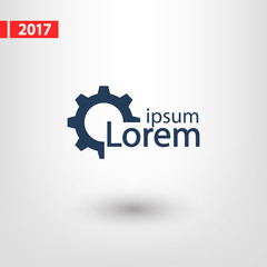 gears icon, vector illustration. Flat design style 