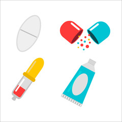 Tablet pills vector illustration.
