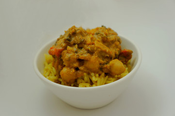 Vegetable and Chickpea Curry with Rice