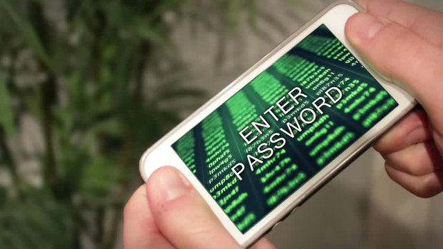 An Enter password prompt on a phone screen