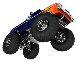 Monster truck jamp. 3d image isolated on white © Wire_man