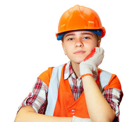Young contractor in office