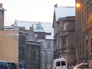 Street in evening Walbrzych
