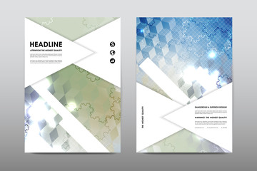 Brochure layout template flyer design vector, Magazine booklet cover abstract background