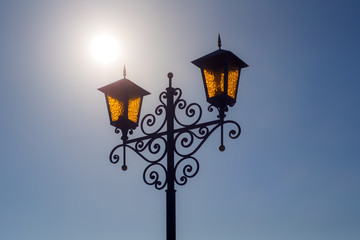 Fototapeta na wymiar lantern against the blue sky