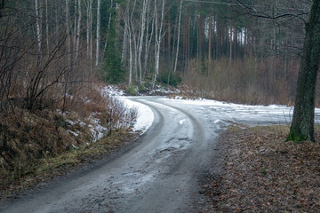 Fototapeta na wymiar Icy road