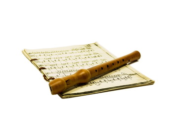 Flute and notes of Chopin