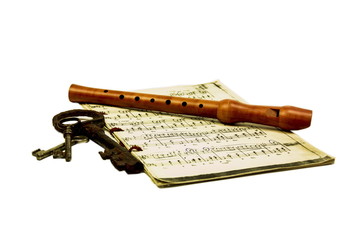 Flute and notes of Chopin