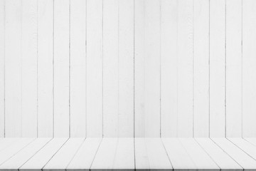 Wooden floor or wooden table with wooden wall for background.