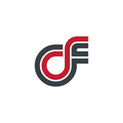 Initial Letter CF Linked Design Logo