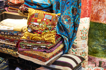 Ethnic Turkish pillow Authentic oriental store in Grand Bazaar, Istanbul