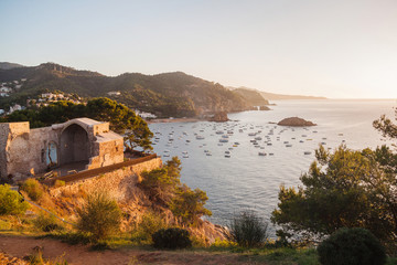 View on the coast and the sea in Costa Brava. Tossa de Mar, Catalonia, Spain