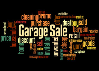 Garage Sale, word cloud concept 3
