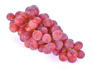 Red grapes on a white background