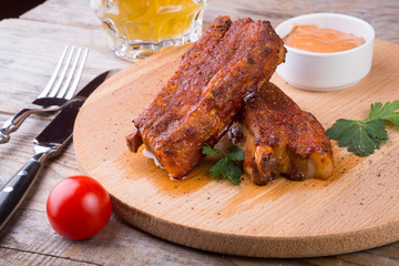 Cooked pork ribs