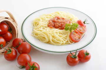 おいしそうなミートソーススパゲティ 