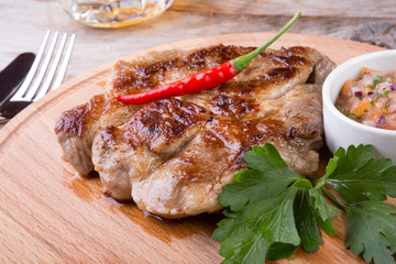 Fried beef steak