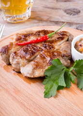 Fried beef steak