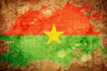 Grunge vintage Burkina Faso flag