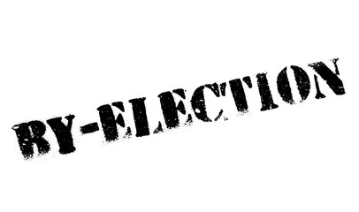 By-Election rubber stamp. Grunge design with dust scratches. Effects can be easily removed for a clean, crisp look. Color is easily changed.