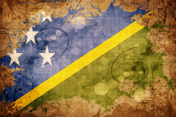 Grunge vintage Solomon islands flag