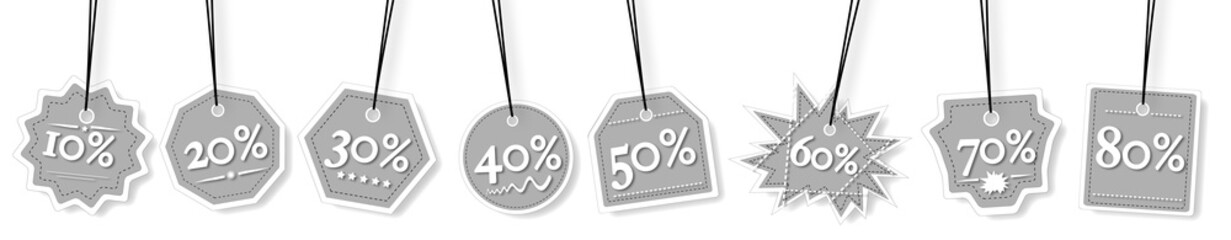 Concept of percentage label for sales promotion