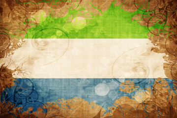 Grunge vintage Sierra Leone flag