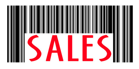 Concept of barcode with sales text printed on it